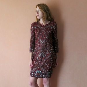 Haute Hippie Paisley Embroidered Shift Dress